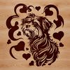 Whimsical Havanese Clip Art A stylized illustration of a small Havanese dog with love hearts surrounding its body.