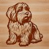 Sitting Havanese Pup Clip Art A small dog breed illustration featuring a Havanese sitting comfortably.