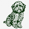 Ornate Sitting Dog Clipart