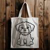 Stunning Sitting Havanese Vector Drawing