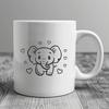 Whimsical Elephant SVG Art SVG illustration of a cartoon elephant with heart symbols and intricate design elements.