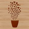 Colorful Heart-Shaped Cup Design A colorful cup design with love hearts surrounding the rim.