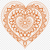 Beautiful Interconnected Patterns in a Heart Shape A symmetrical, intricate design featuring interconnected patterns in a heart shape.