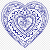 Free Mandala Clip Art for Personal Use A intricate heart-shaped mandala design created as a vector art image.