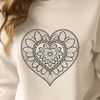 Geometric Heart Pattern A intricate geometric pattern of interconnected shapes forming a heart shape, perfect for digital and print applications.