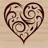 A detailed, ornate heart shape, suitable for various designs and crafts.