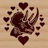 Loving Dinosaur Design Prehistoric dino with love hearts on its head, designed as vector art.