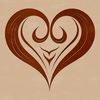 Ornate love heart shape made from interlocking lines, suitable for Valentine's Day or wedding decorations.