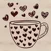 Lovely Coffee Mug Illustration Vector illustration of a cup with heart motifs, ideal for crafting or graphic design projects.