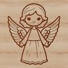 An elegant depiction of a guardian angel in high-resolution vector format.