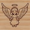 A traditional illustration of a winged angel in various formats including SVG.