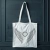 Delicate Angel Wings SVG Design A pair of angel wings with a subtle halo effect, created as a vector graphic for digital use.