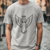 Beautiful Angel Vector Art Graphic A stylized illustration of a winged celestial being in vector format.