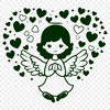 Whimsical Angel Design Angel clip art design in vector format, suitable for digital and physical crafts.