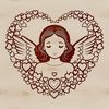 Vector illustration of a angel with a love heart