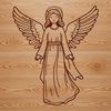 Illustrated angel in vector format, suitable for digital design and crafting.