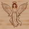 Angel silhouette in vector format as a digital clip art design.