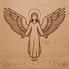 A winged angel figure in a stylized design, suitable for use as vector art or clipart.