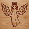 A simple illustration of a winged angel in vector format.