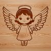 High-Resolution Angel Clip Art A detailed, high-quality SVG illustration of a winged angel, suitable for digital design projects.