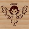 A digital illustration of a seraphim angel in vector format.
