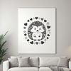 Beautiful Vector Hedgehog Art A digital illustration of a hedgehog with intricate details and decorative elements.
