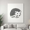 Cute Hedgehog Illustration Free Download A close-up illustration of a hedgehog's prickly fur and curious face.
