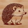 Prickly Pal Illustration An illustration of a hedgehog, featuring its distinctive quills and simple facial features.