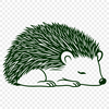 Sleeping Prickly Friend Vector Graphic An illustration of a sleeping hedgehog, suitable for use in various digital design applications.