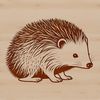 Quilled Cutie: A Simple Hedgehog Illustration An illustration of a hedgehog in simple vector lines, suitable for graphic design projects.