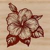 An SVG vector graphic of a single hibiscus bloom in full color.