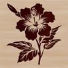A vibrant illustration of a single Hibiscus flower with large, showy blooms.