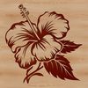 Beautiful Hibiscus Flower Design SVG A detailed illustration of a hibiscus flower with multiple petals and a prominent center.