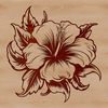 Beautiful Hibiscus Vector Design A vibrant floral pattern featuring a stylized hibiscus flower with large, showy petals.