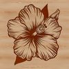 Free Floral Design Element A stylized illustration of a hibiscus flower, suitable for use in gardening designs and floral arrangements.