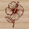Exotic Hibiscus Floral Illustration A stylized illustration of a hibiscus flower with five large petals.