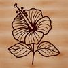Simple Hibiscus Design A simple line drawing of a hibiscus flower, suitable for vector art and clip art designs.