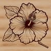 A detailed illustration of a hibiscus flower, suitable for vector design and crafting projects.