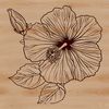 Vibrant Hibiscus Flower Design An SVG vector art design featuring a single blooming hibiscus plant, ideal for crafting and graphic design uses.