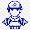 A vector representation of a professional soldier, ideal for use in graphic design and creative projects.