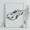 High-Speed Racing Vehicle Vector Graphic A high-speed racing vehicle with sleek design elements and bold lines.