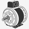 Vector Mechanical Illustration A detailed illustration of an electric motor with mechanical components.