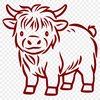 Standing Highland Cow Printable Artwork - PDF Free Download