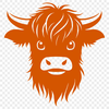 Highland Cow Digital Drawing In SVG, PNG, PDF And DXF Formats