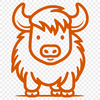 Standing Highland Cow Clip Art - Free SVG