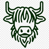 Creative Highland Cow In DXF - For Free Download, Commercial Use