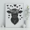 Highland Cow Printable Image In SVG, PNG, PDF And DXF Formats