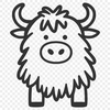 Highland Cow Clipart In SVG File Format For Free Download