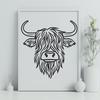 Highland Cow Stencil In DXF File Format For Free Download