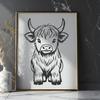 Standing Highland Cow Vector Drawing - DXF Free Download